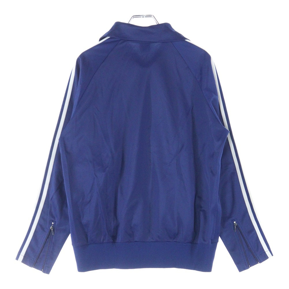 adidas(アディダス) 70S VINTAGE ヴィンテージ 西ドイツ製 OPTIジップ トレフォイルロゴパッチ サイドライン 曲がりポケット ジップアップ トラックジャケット ネイビー