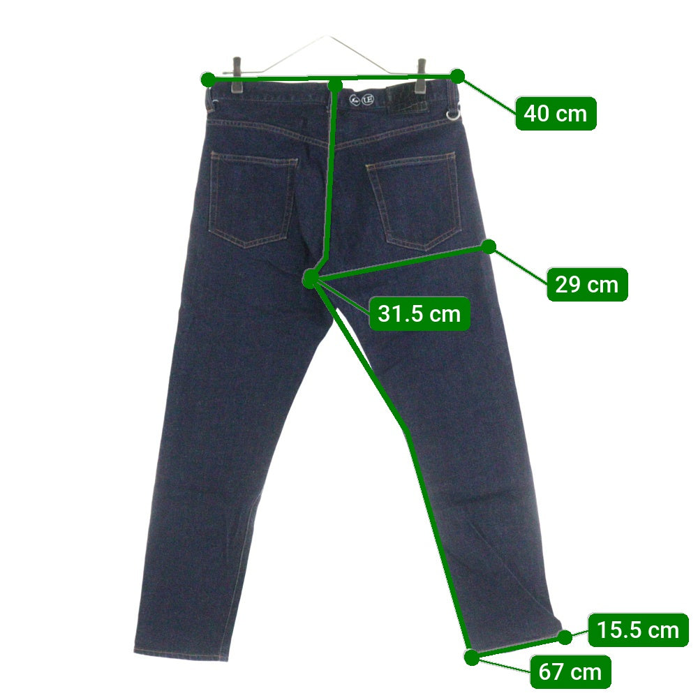 UNIFORM EXPERIMENT(ユニフォームエクスペリメント) RIGID DENIM TAPERED PANTS リジェット ジップアップ テーパード デニムパンツ インディゴ UE-232005
