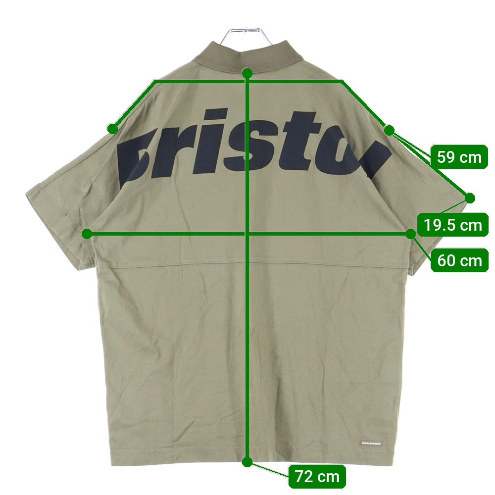 F.C.R.B./F.C.Real Bristol/FCRB(エフシーアールビー/エフシーレアルブリストル) 23SS BIG LOGO WIDE POLO ビック ロゴデザイン ワイド 半袖ポロシャツ グリーン FCRB-230072