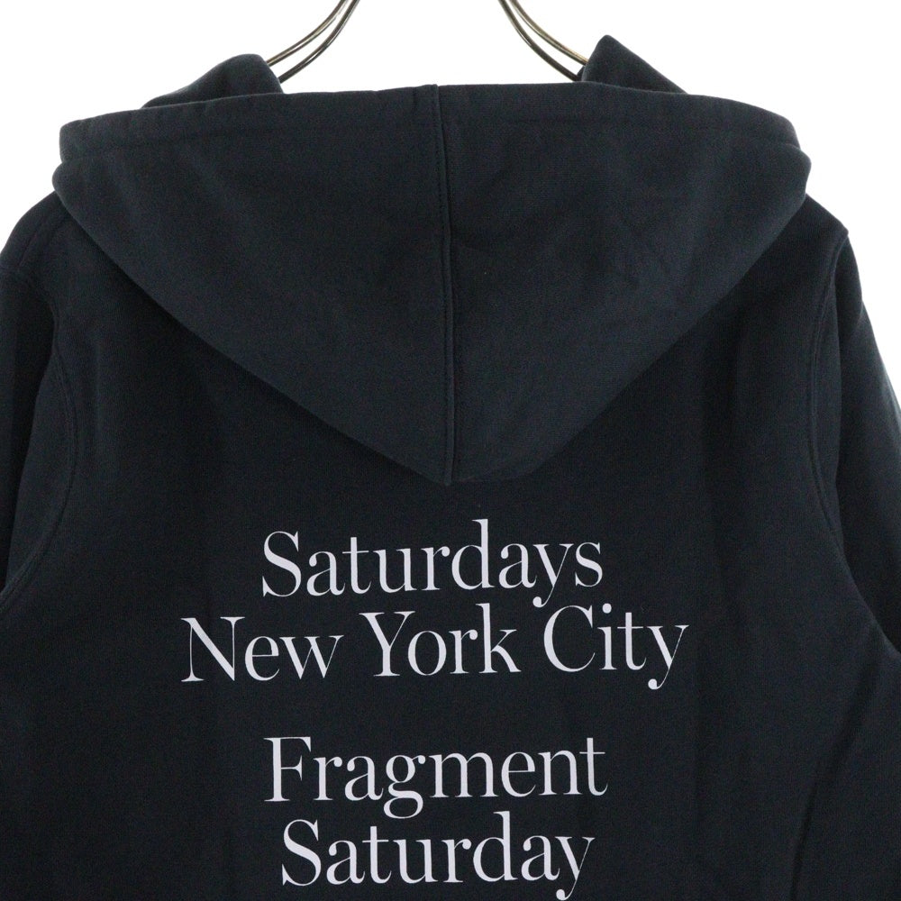 FRAGMENT DESIGN(フラグメントデザイン) ×Saturdays NYC サタデーズニューヨークシティ フロントロゴ プルオーバー スウェット パーカー ブラック BBM-0891-A