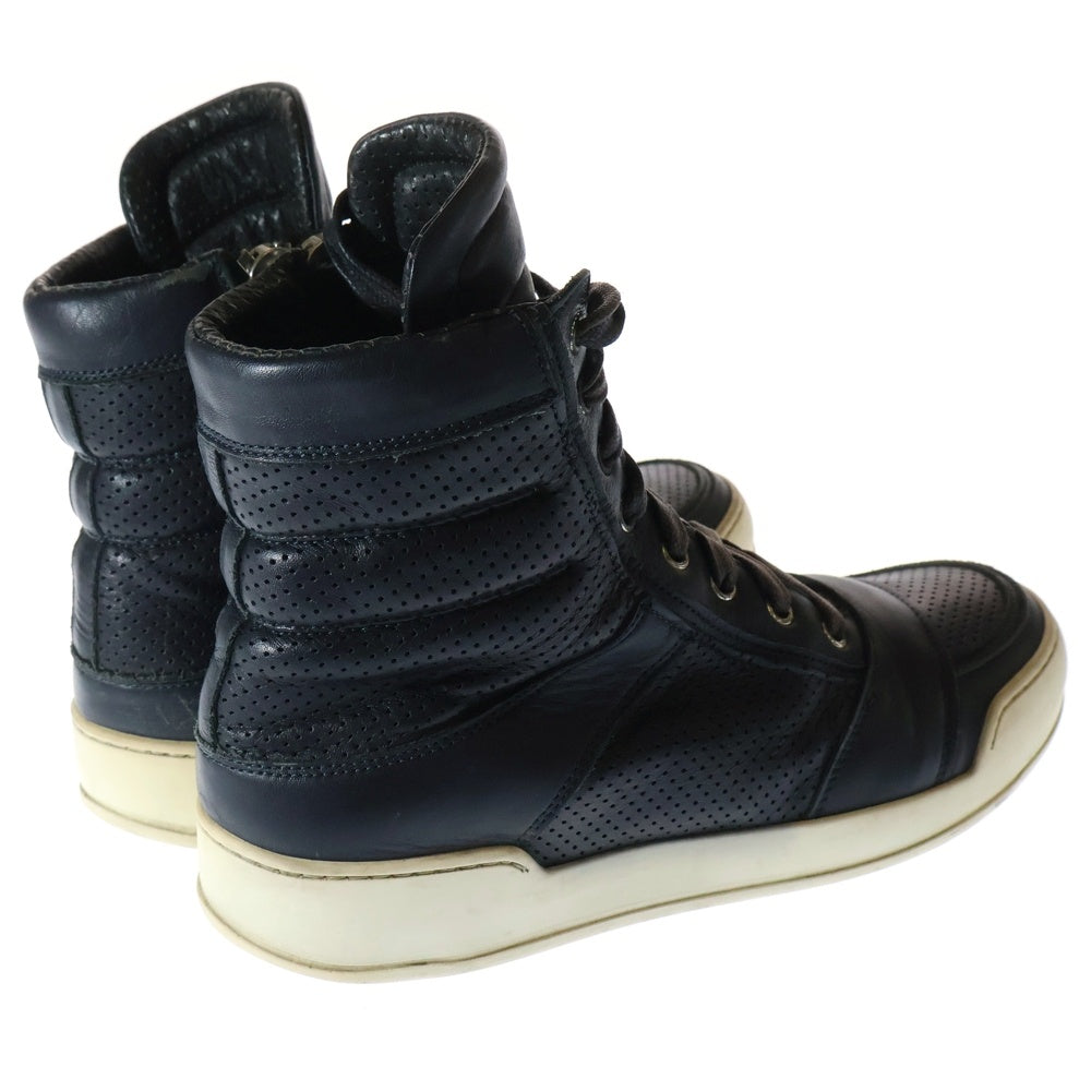BALMAIN(バルマン) サイドジップアップ レースアップ レザー ハイカットスニーカー ブラック S4HT300BA40P