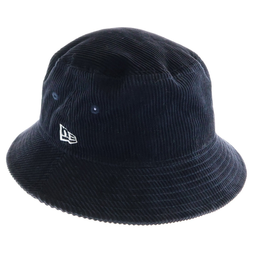 NEW ERA(ニューエラ) ロゴ刺繍 コーデュロイ バケットハット 帽子 ネイビー