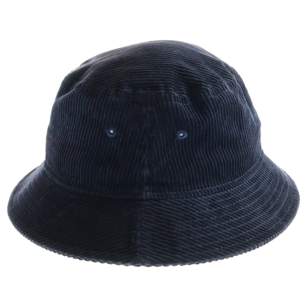 NEW ERA(ニューエラ) ロゴ刺繍 コーデュロイ バケットハット 帽子 ネイビー