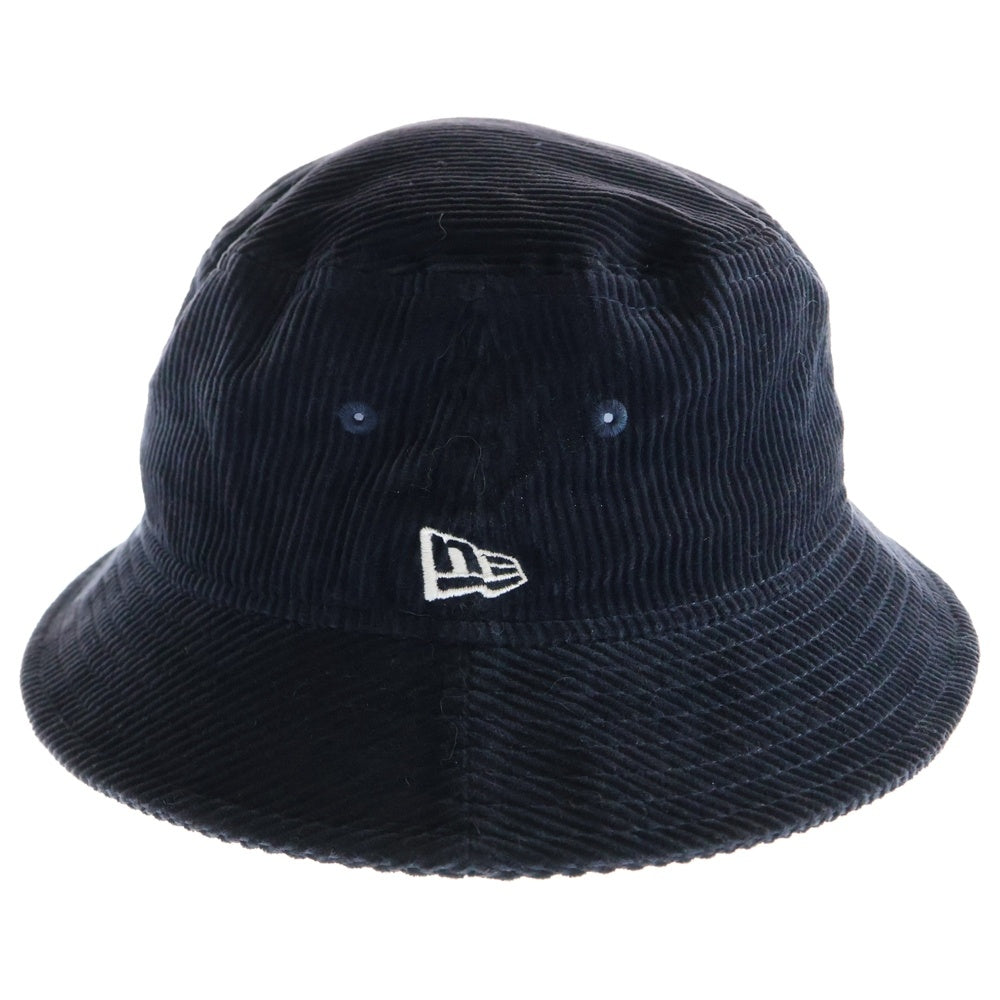 NEW ERA(ニューエラ) ロゴ刺繍 コーデュロイ バケットハット 帽子 ネイビー