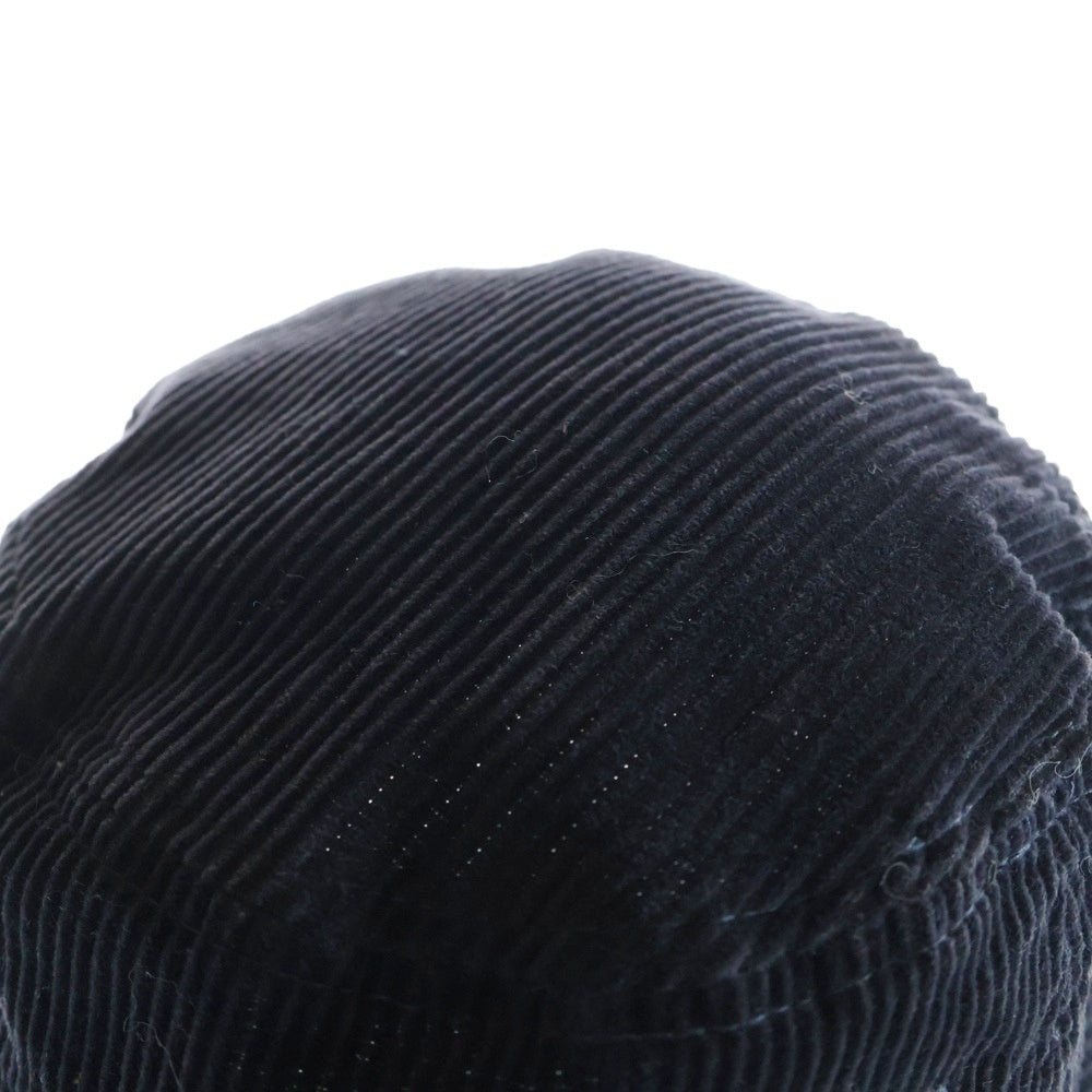 NEW ERA(ニューエラ) ロゴ刺繍 コーデュロイ バケットハット 帽子 ネイビー