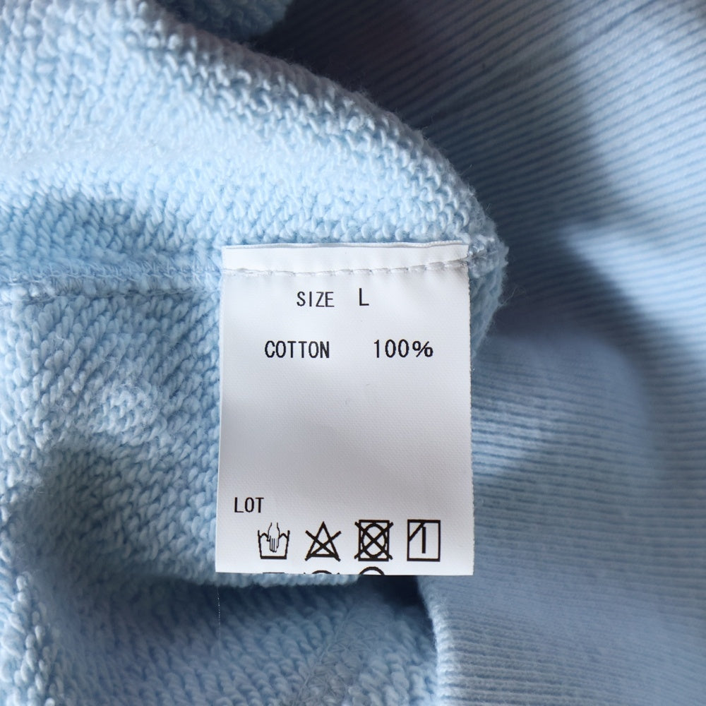 STAETER BLACK LABEL(スターターブラックレーベル) 日本製 ロゴプリント コットン スウェット プルオーバーパーカー ライトブルー