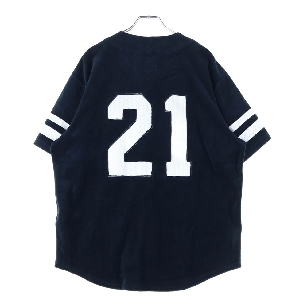SUPREME(シュプリーム) 20AW Velour Baseball Jersey ベロア ベースボールジャージー 半袖シャツ ブラック