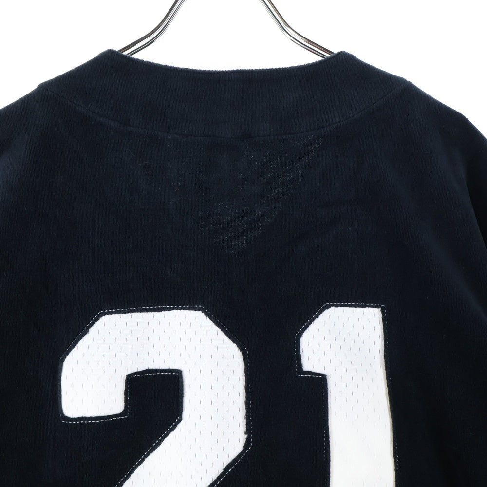 SUPREME(シュプリーム) 20AW Velour Baseball Jersey ベロア ベースボールジャージー 半袖シャツ ブラック