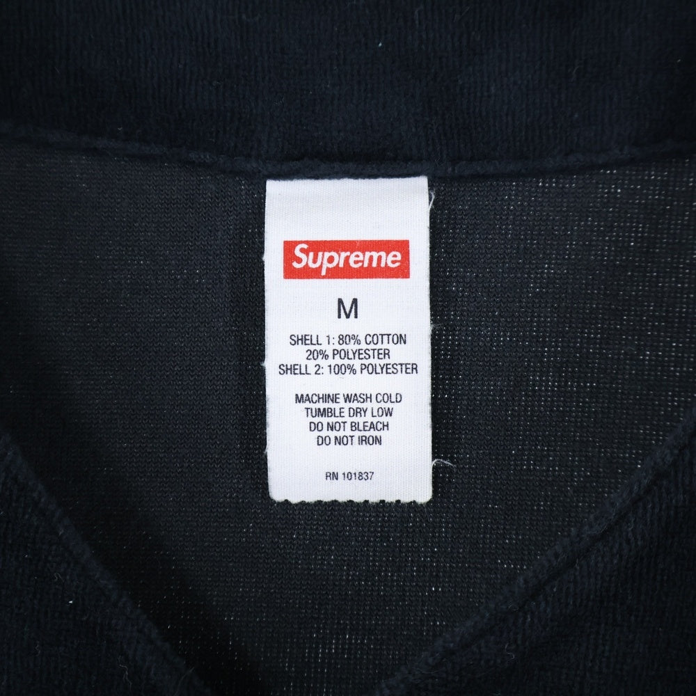 SUPREME(シュプリーム) 20AW Velour Baseball Jersey ベロア ベースボールジャージー 半袖シャツ ブラック
