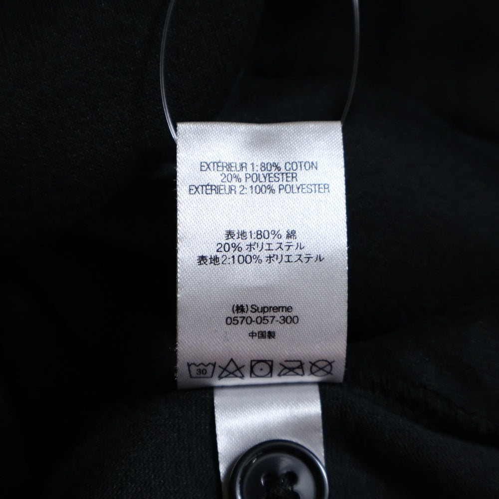 SUPREME(シュプリーム) 20AW Velour Baseball Jersey ベロア ベースボールジャージー 半袖シャツ ブラック