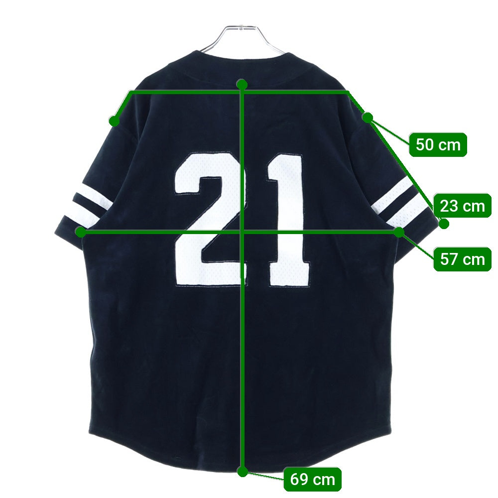 SUPREME(シュプリーム) 20AW Velour Baseball Jersey ベロア ベースボールジャージー 半袖シャツ ブラック