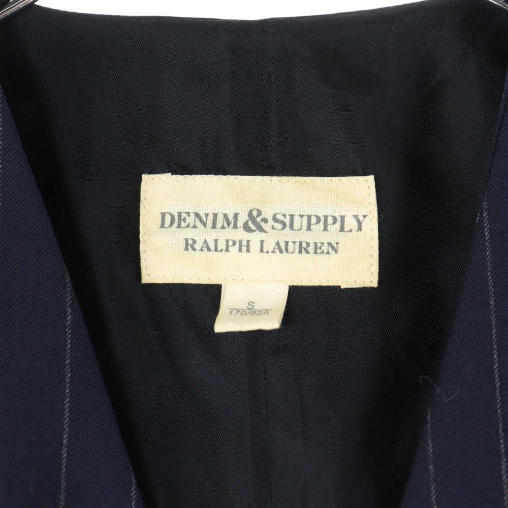 DENIM & SUPPLY RALPH LAUREN(デニム アンド サプライ ラルフローレン) ストライプ柄 ポリウール 6B ベスト ネイビー