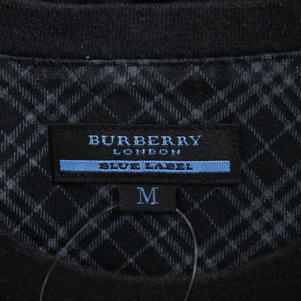 BURBERRY BLUE LABEL(バーバリーブルーレーベル) ロゴプリント クルーネック 半袖Tシャツ カットソー ブラック E3P50-205-09