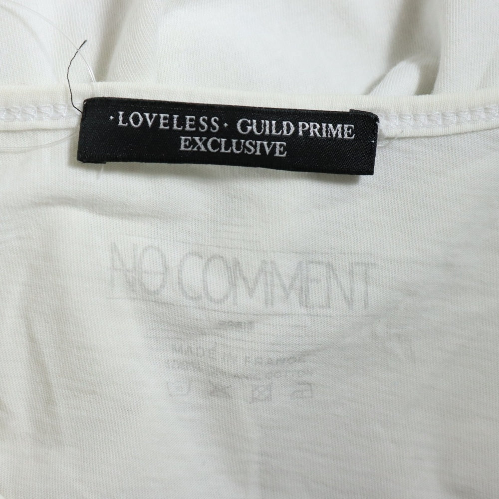 LOVELESS(ラブレス) NO COMMENT PARIS フランス製 フォトプリント コットン 半袖Tシャツ カットソー ホワイト