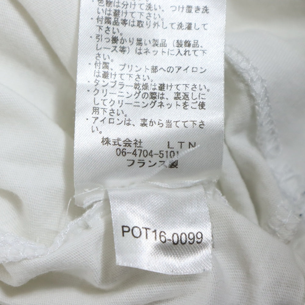 LOVELESS(ラブレス) NO COMMENT PARIS フランス製 フォトプリント コットン 半袖Tシャツ カットソー ホワイト