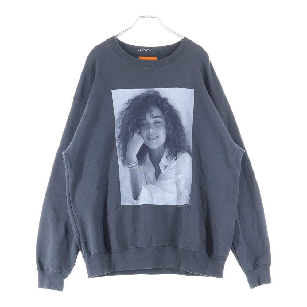 JACKSON MATISSE(ジャクソンマティス) フォトプリント コットン クルーネック スウェット トレーナー ブラック BM2409TO02