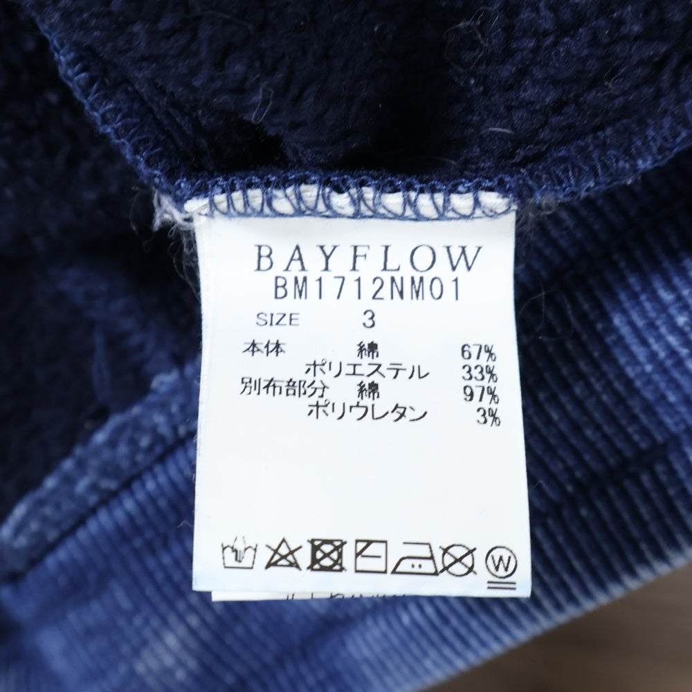 BAYFLOW(ベイフロー) ロゴプリント コットンポリ ジョガーパンツ インディゴ BM1712NM01