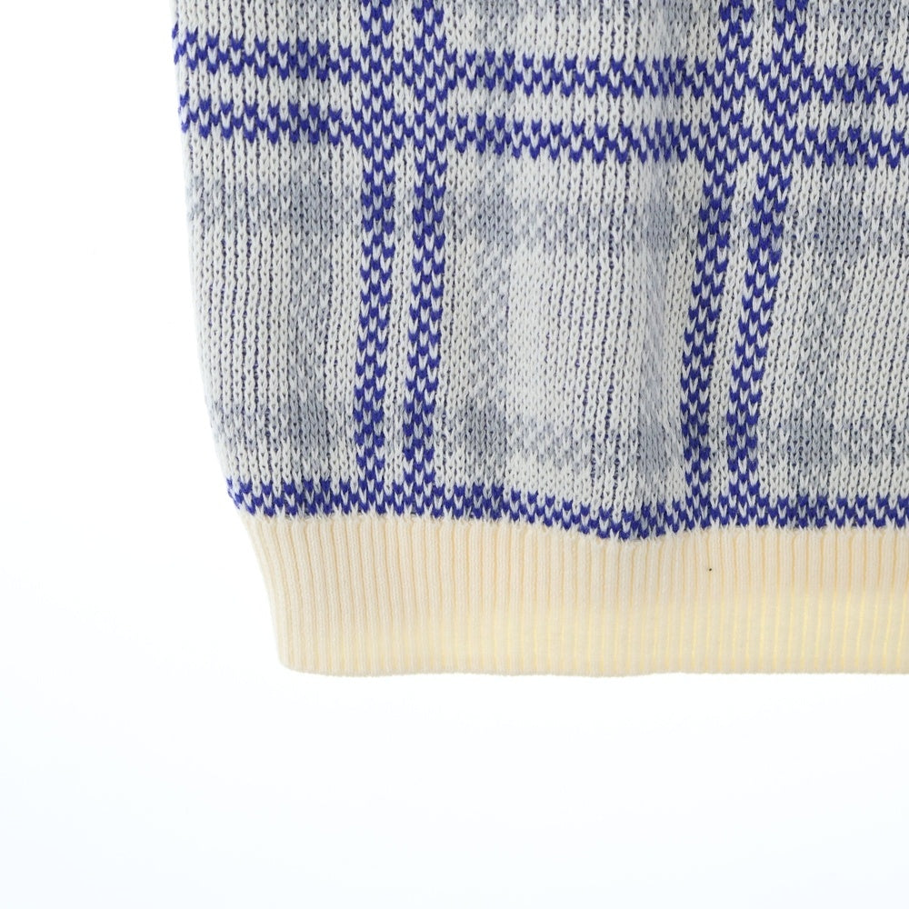 SUPREME(シュプリーム) 24SS Plaid Knit S/S Polo プレイド ショートスリーブ 半袖ニットポロシャツ ホワイト/ブルー