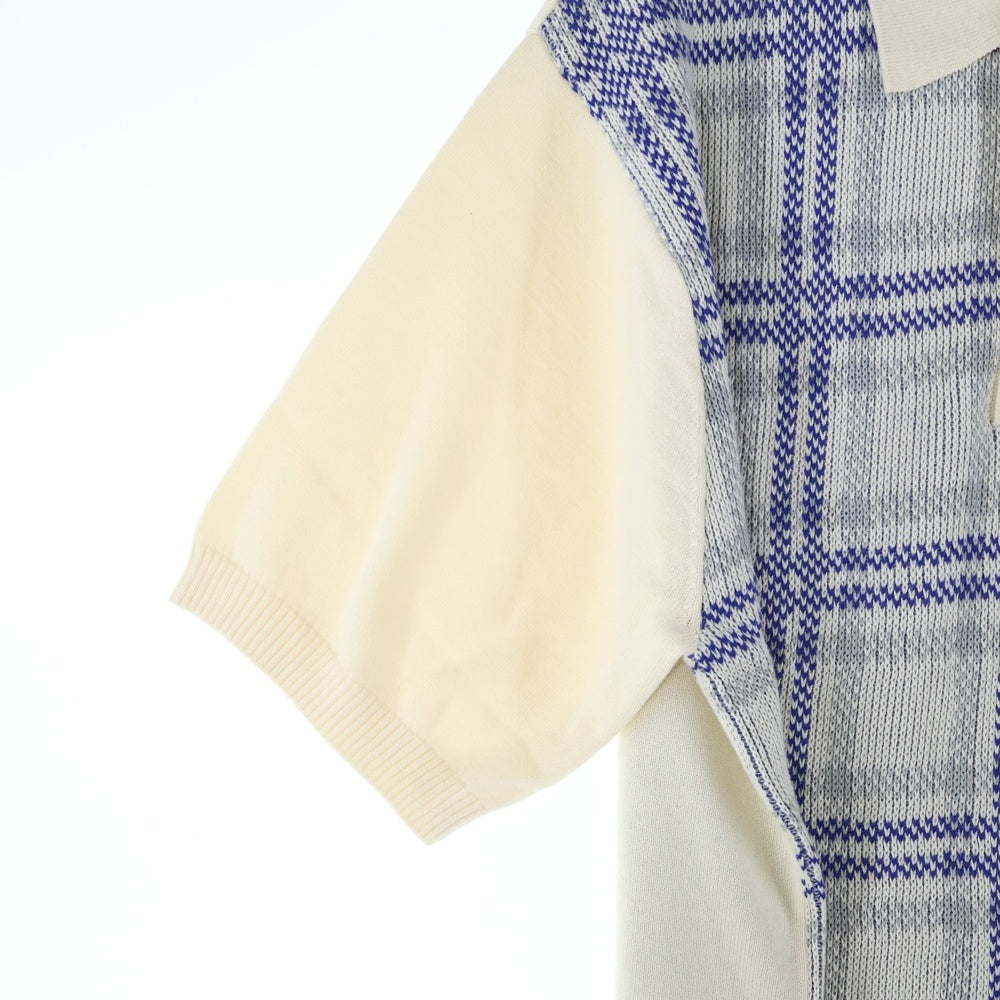 SUPREME(シュプリーム) 24SS Plaid Knit S/S Polo プレイド ショートスリーブ 半袖ニットポロシャツ ホワイト/ブルー