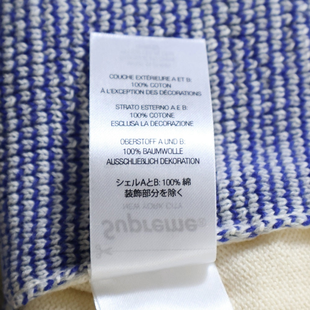 SUPREME(シュプリーム) 24SS Plaid Knit S/S Polo プレイド ショートスリーブ 半袖ニットポロシャツ ホワイト/ブルー