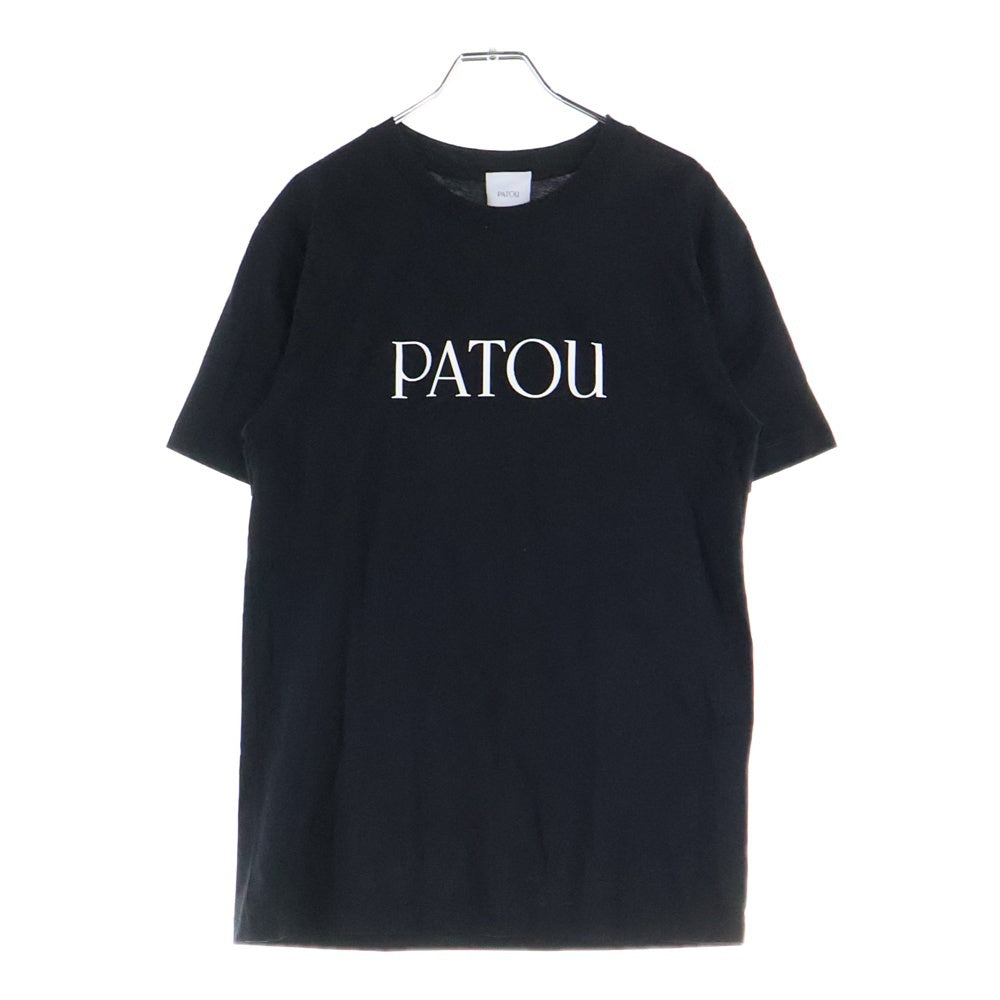 PATOU(パトゥー) フロントロゴプリント クルーネック半袖Tシャツ カットソー レディース ブラック ES-JE029-99-5