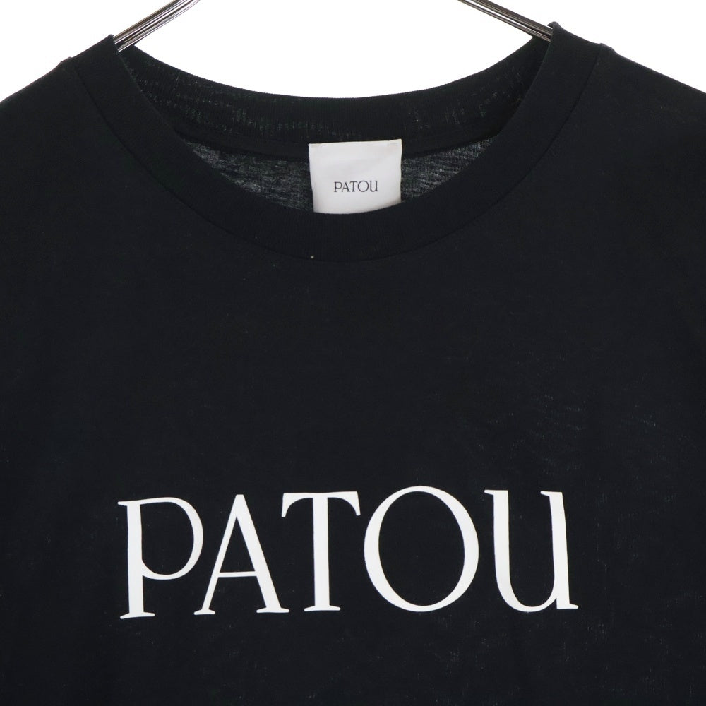 PATOU(パトゥー) フロントロゴプリント クルーネック半袖Tシャツ カットソー レディース ブラック ES-JE029-99-5