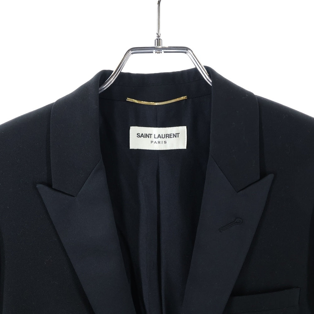 SAINT LAURENT PARIS(サンローランパリ) 16SS ダブルフラップポケット 1B ピークドラペル スモーキング テーラードジャケット レディース ブラック 347255