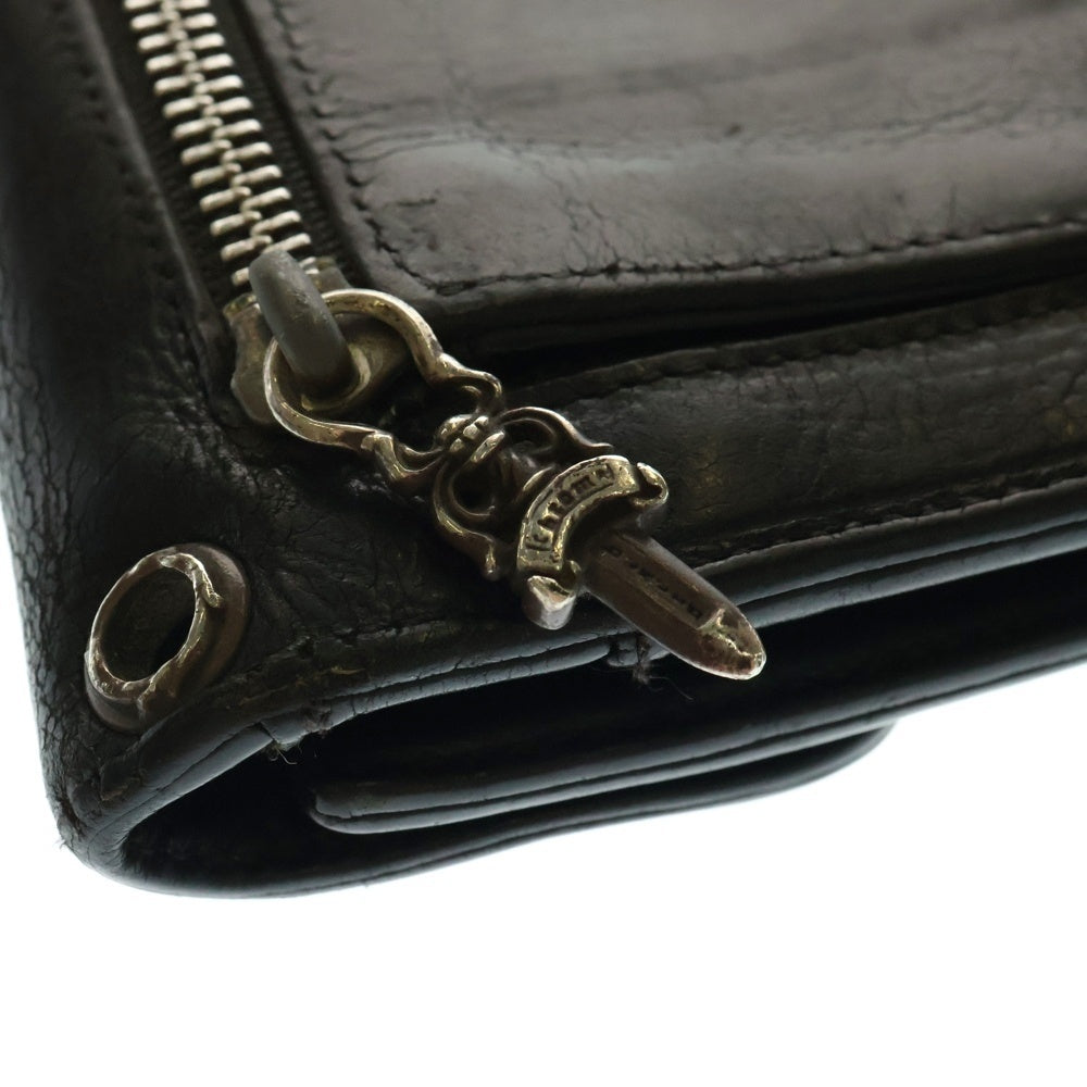 CHROME HEARTS(クロムハーツ) WAVE ウェーブ レザーウォレット 財布 ブラック BCA375