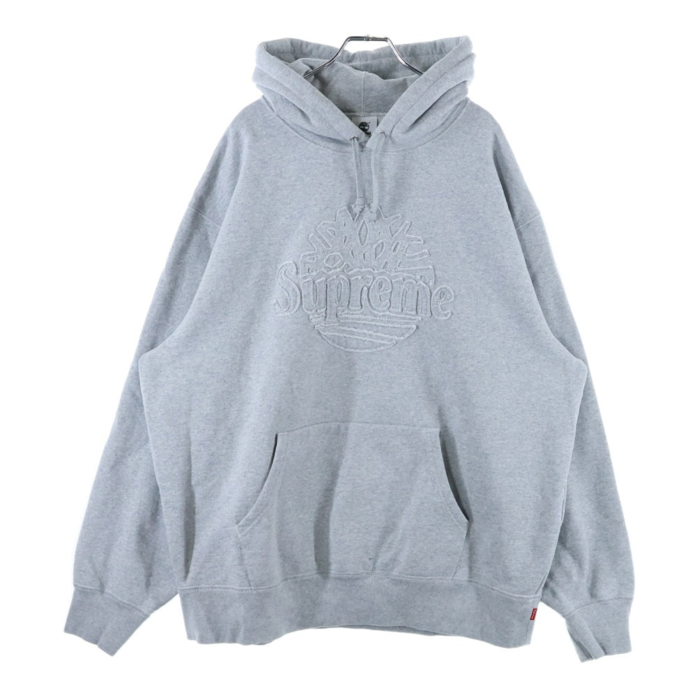 SUPREME(シュプリーム) 23SS Timberland Hooded Sweatshirt フロントロゴデザイン フーデッド スウェット パーカー グレー