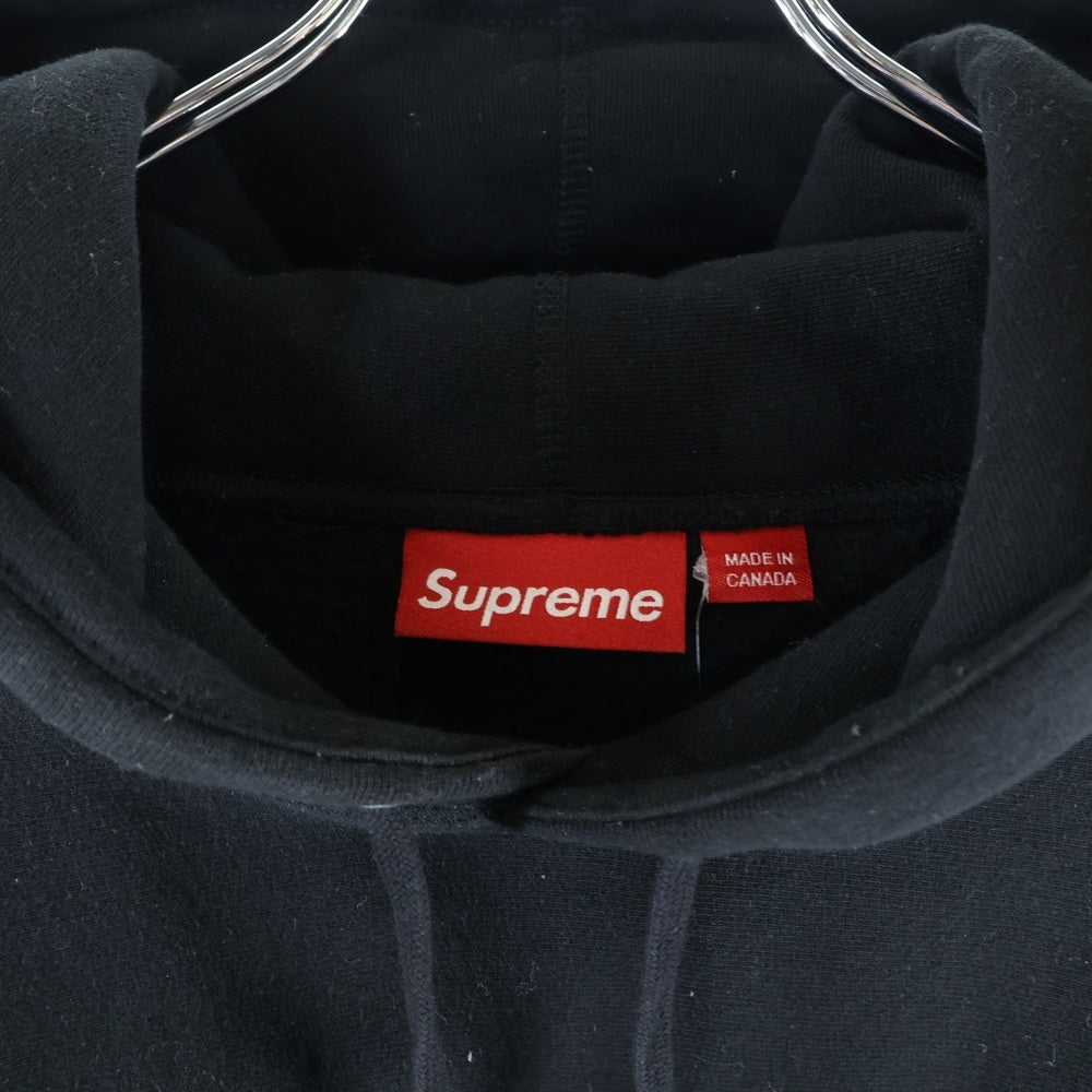 SUPREME(シュプリーム) 24SS Collegiate Hooded Sweatshirt カレジエイト フロントロゴデザイン フーデッド スウェット パーカー ブラック