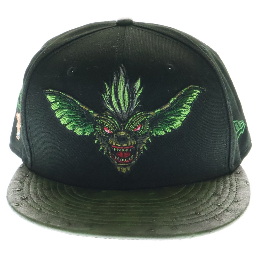NEW ERA(ニューエラ) 59FIFTY GREMLINS グレムリン キャラクター刺繍 6パネル ベースボールキャップ 帽子 ブラック/グリーン 14439927