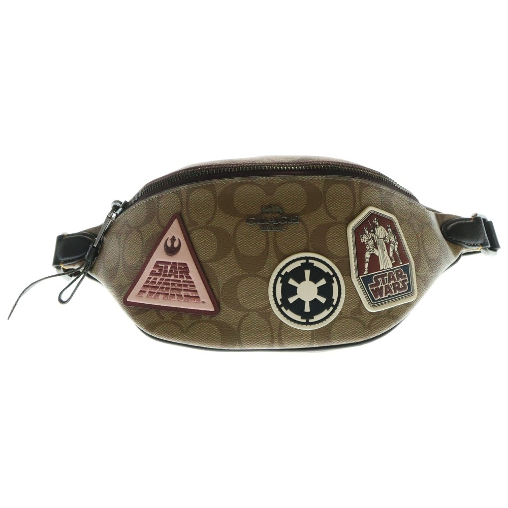 COACH(コーチ) ×STAR WARS スターウォーズ シグネチャーロゴキャンバス ウエストポーチ ボディバッグ ブラウン F88013