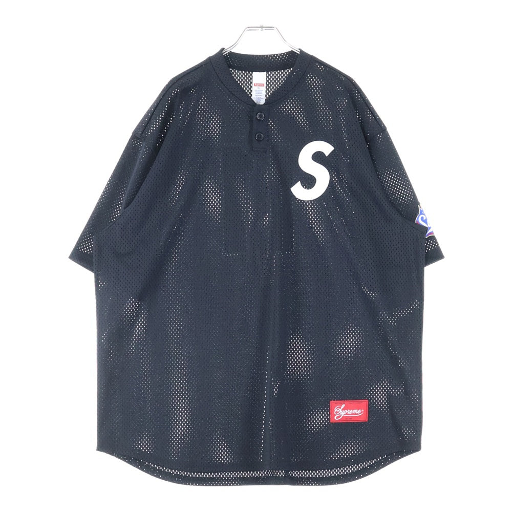 SUPREME(シュプリーム) 25SS S Logo Baseball Henley エスロゴ ベースボール ヘンリー 半袖シャツ ブラック