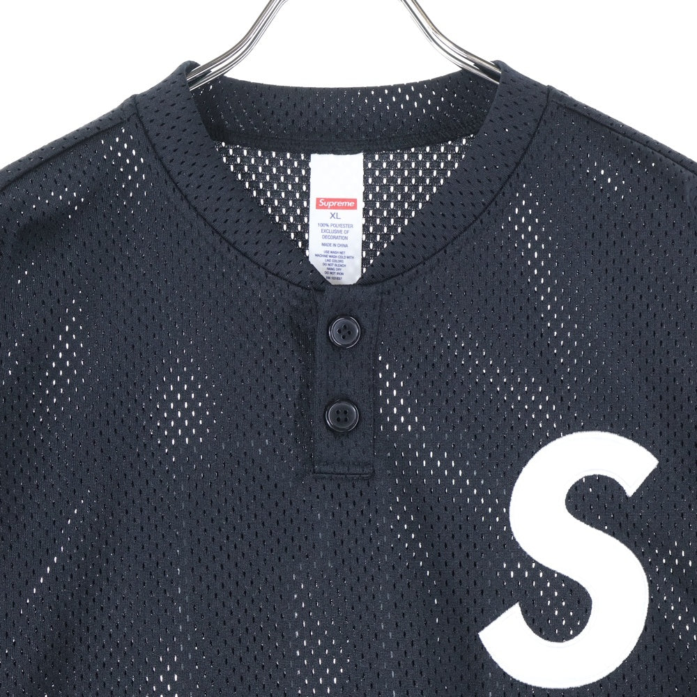 SUPREME(シュプリーム) 25SS S Logo Baseball Henley エスロゴ ベースボール ヘンリー 半袖シャツ ブラック