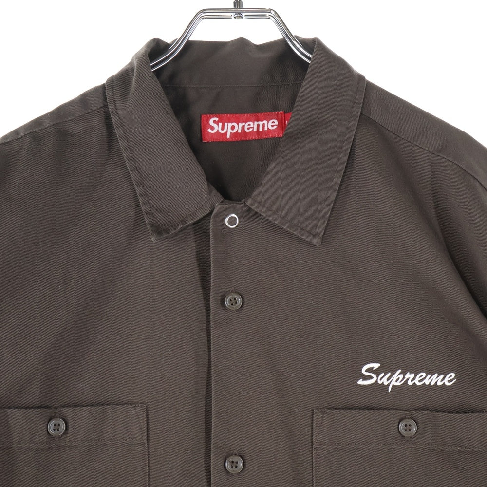 SUPREME(シュプリーム) 23AW American Psycho Work Shirt アメリカンサイコ コットンポリ 長袖ワークシャツ ブラウン