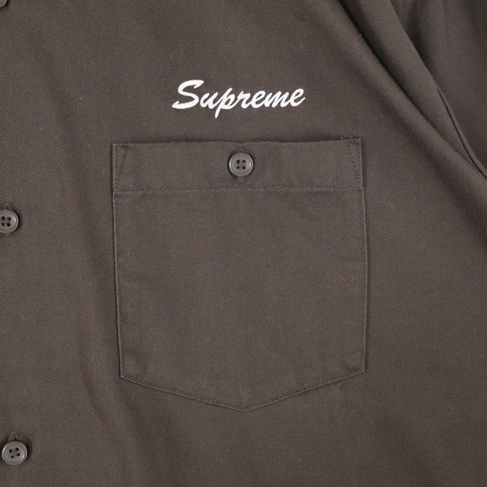 SUPREME(シュプリーム) 23AW American Psycho Work Shirt アメリカンサイコ コットンポリ 長袖ワークシャツ ブラウン