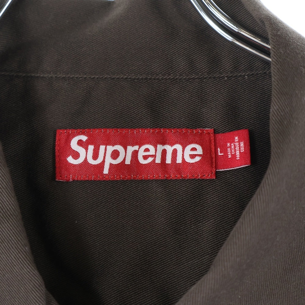 SUPREME(シュプリーム) 23AW American Psycho Work Shirt アメリカンサイコ コットンポリ 長袖ワークシャツ ブラウン