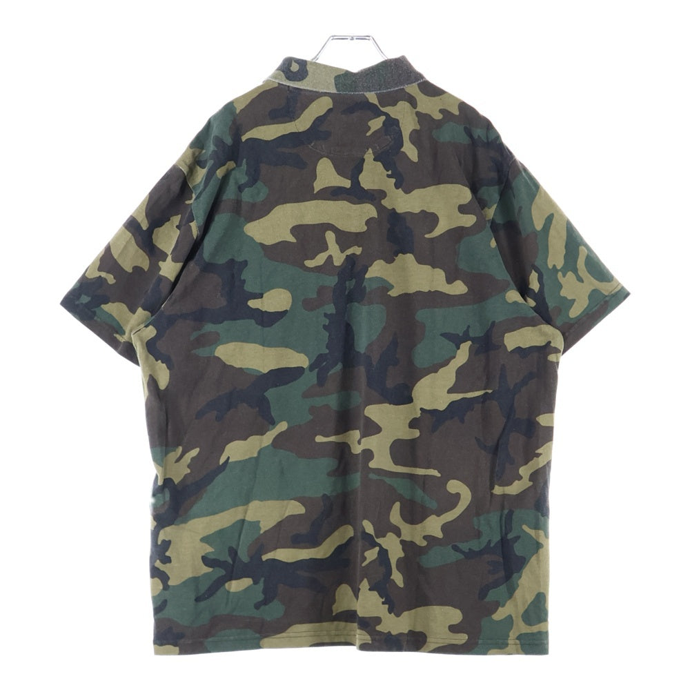 SUPREME(シュプリーム) 25SS Washed Camo Polo ロゴ刺繍 ウォッシュド カモ柄 半袖ポロシャツ カーキ/ブラウン