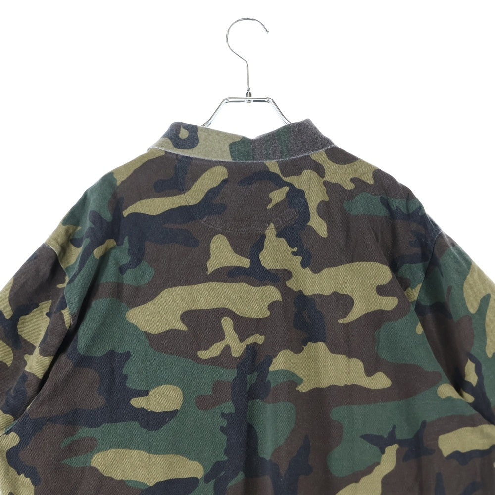 SUPREME(シュプリーム) 25SS Washed Camo Polo ロゴ刺繍 ウォッシュド カモ柄 半袖ポロシャツ カーキ/ブラウン