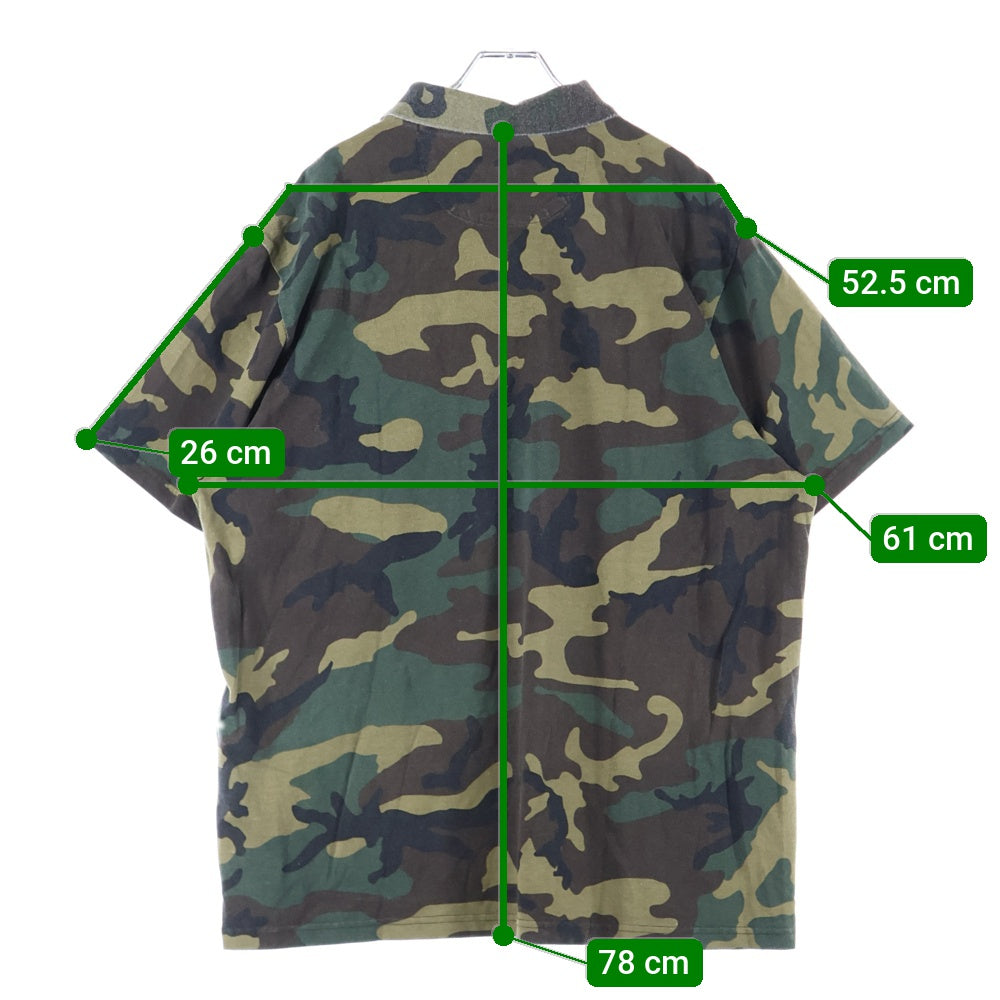 SUPREME(シュプリーム) 25SS Washed Camo Polo ロゴ刺繍 ウォッシュド カモ柄 半袖ポロシャツ カーキ/ブラウン