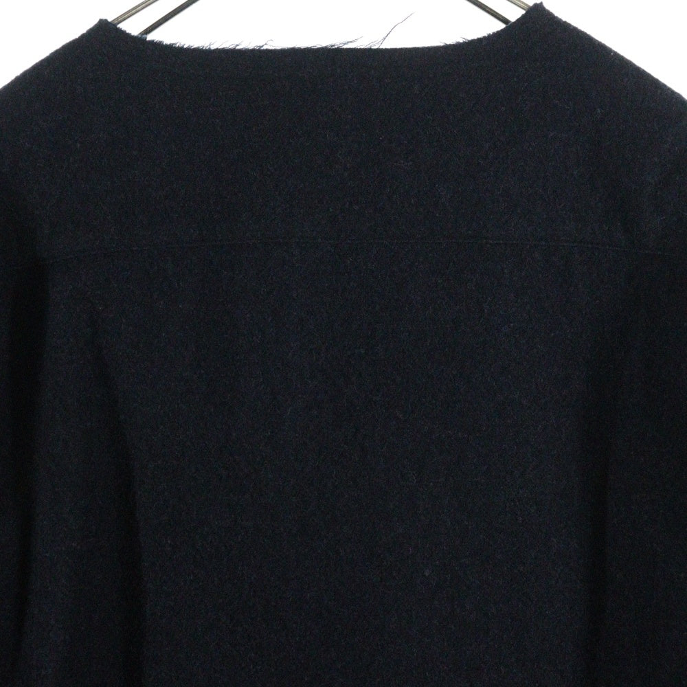 ISAMU KATAYAMA BACKLASH(イサムカタヤマバックラッシュ) FULLING SOFT SHARK WOOL SHIRT ソフト シャークウール 長袖シャツ ブラック 2081-02