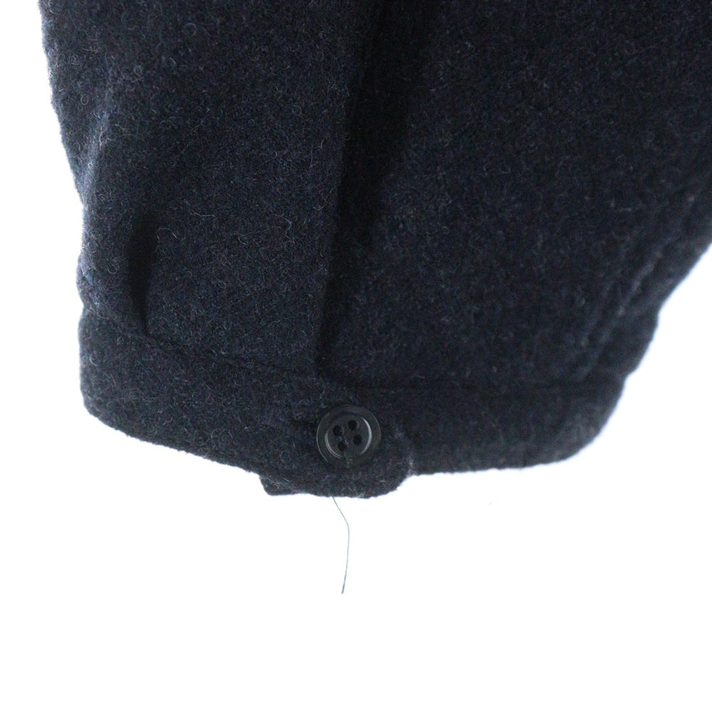 ISAMU KATAYAMA BACKLASH(イサムカタヤマバックラッシュ) FULLING SOFT SHARK WOOL SHIRT ソフト シャークウール 長袖シャツ ブラック 2081-02