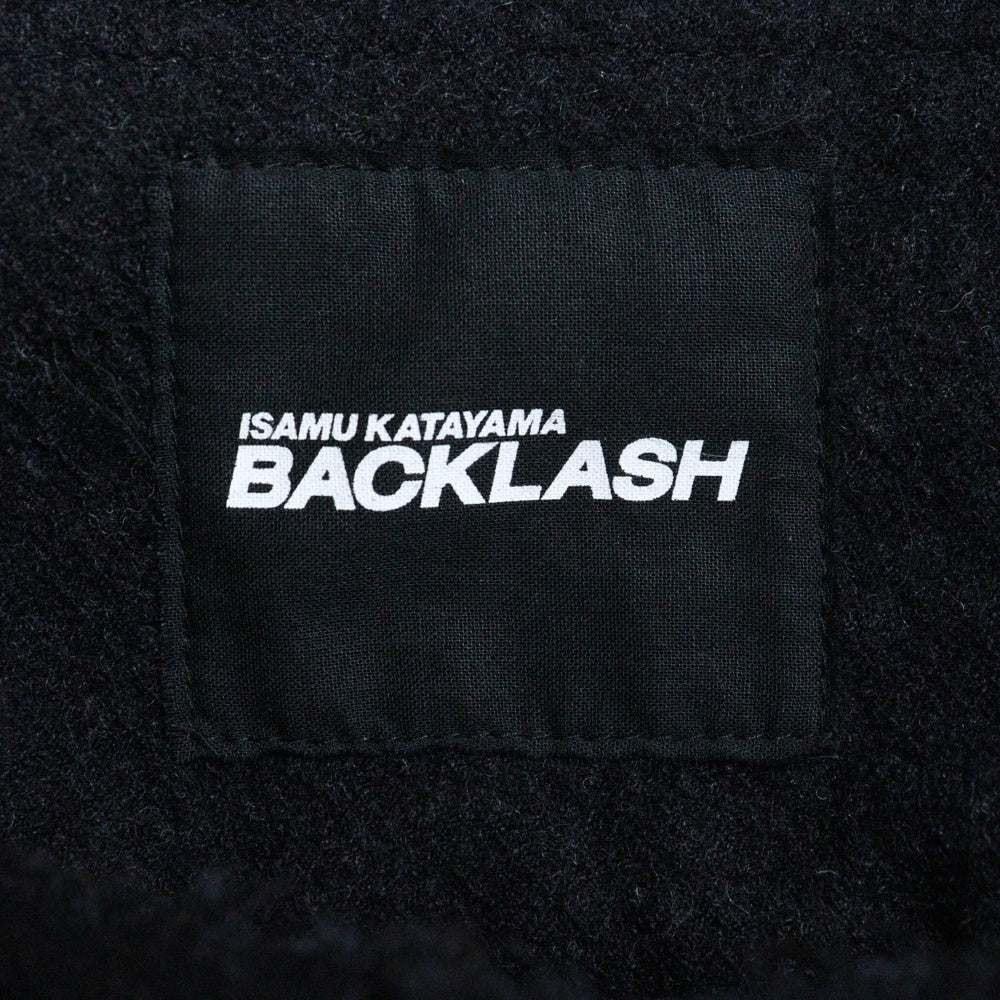 ISAMU KATAYAMA BACKLASH(イサムカタヤマバックラッシュ) FULLING SOFT SHARK WOOL SHIRT ソフト シャークウール 長袖シャツ ブラック 2081-02