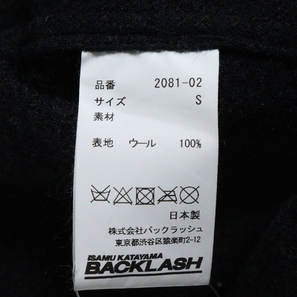 ISAMU KATAYAMA BACKLASH(イサムカタヤマバックラッシュ) FULLING SOFT SHARK WOOL SHIRT ソフト シャークウール 長袖シャツ ブラック 2081-02