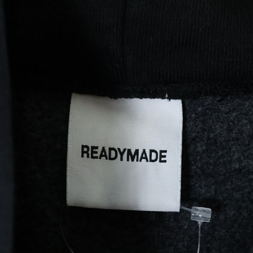 READY MADE(レディメイド) 24AW BIG HOODIE LOGO 刺繍ロゴ オーバーサイズ スウェット プルオーバーパーカー ブラック RE-CO-BK-00-00-285
