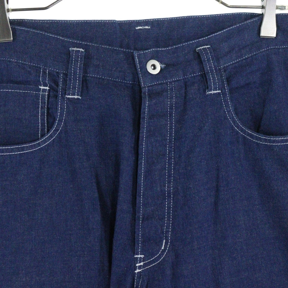 N/O7(エヌゼロナナ) CHAMBRAY DENIM PANTS 日本製 シャンブレー デニム 5ポケット ストレートパンツ インディゴ