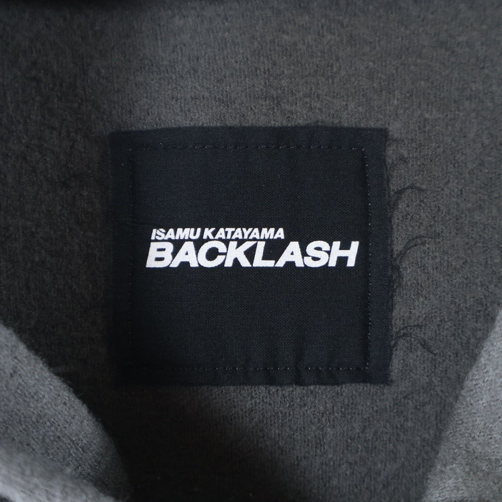ISAMU KATAYAMA BACKLASH(イサムカタヤマバックラッシュ) ジップポケット ウール プルオーバーパーカー グレー 2022-03