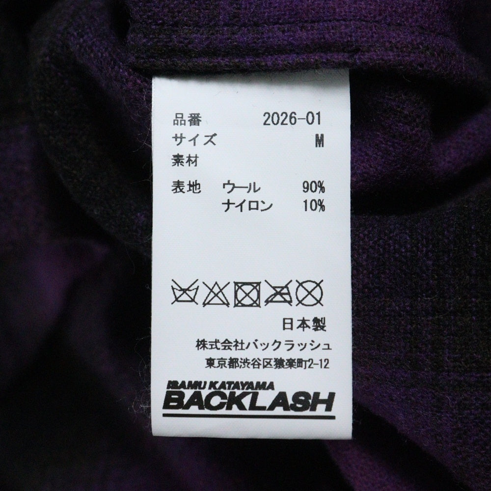 ISAMU KATAYAMA BACKLASH(イサムカタヤマバックラッシュ) ウールナイロン オンブレチェック 長袖シャツ パープル 2026-01