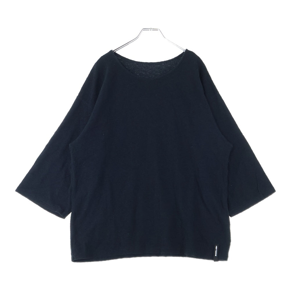 ISAMU KATAYAMA BACKLASH(イサムカタヤマバックラッシュ) RANDOM-PILE FABRIC CUT&SEWN ランダムパイル ファブリック 七分袖Tシャツ カットソー ブラック 2062-05