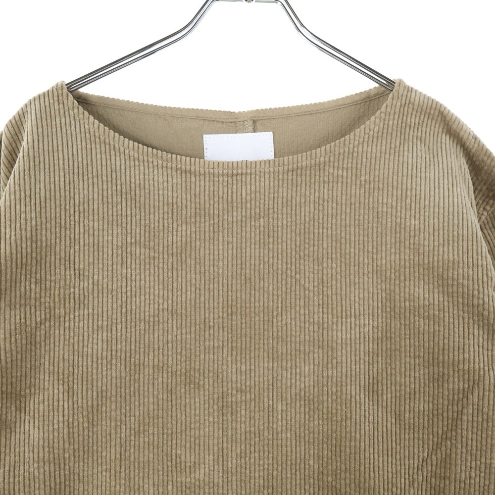 ISAMU KATAYAMA BACKLASH(イサムカタヤマバックラッシュ) STRETCH CORDUROY GARENT-DYED PULLOVER ストレッチコーデュロイ ガーメントダイ プルオーバー 長袖カットソー ブラウン 2028-02
